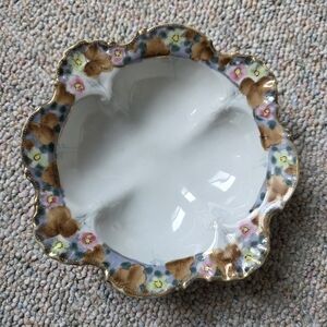 Vintage Nippon Gold-Trimmed Hand Painted Bowl